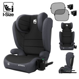 Fotelik samochodowy Tulano Joy 35 Black - Grey ISOFIX 100-150cm I-Size