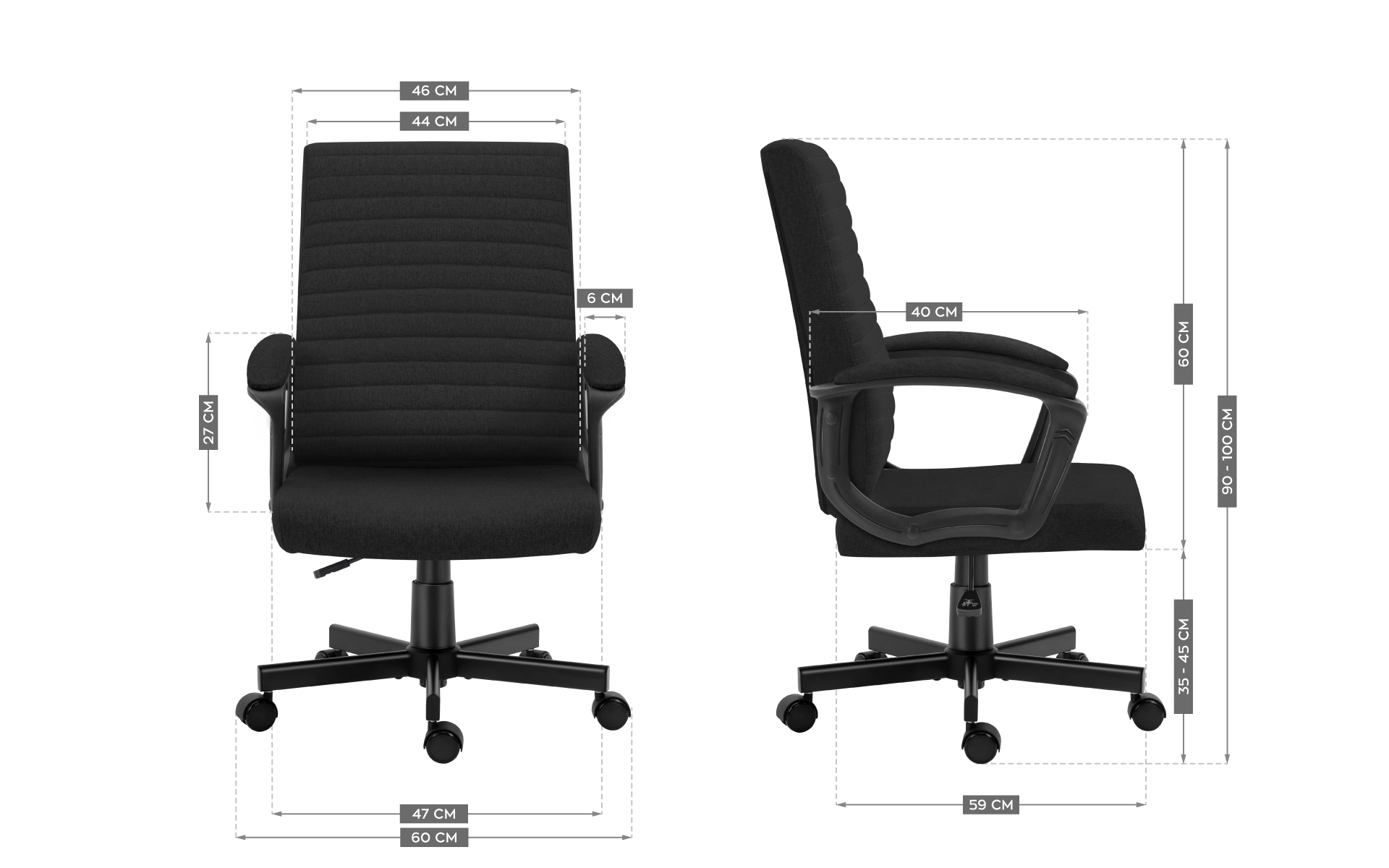 Wymiary fotela Mark Adler Boss 2.5