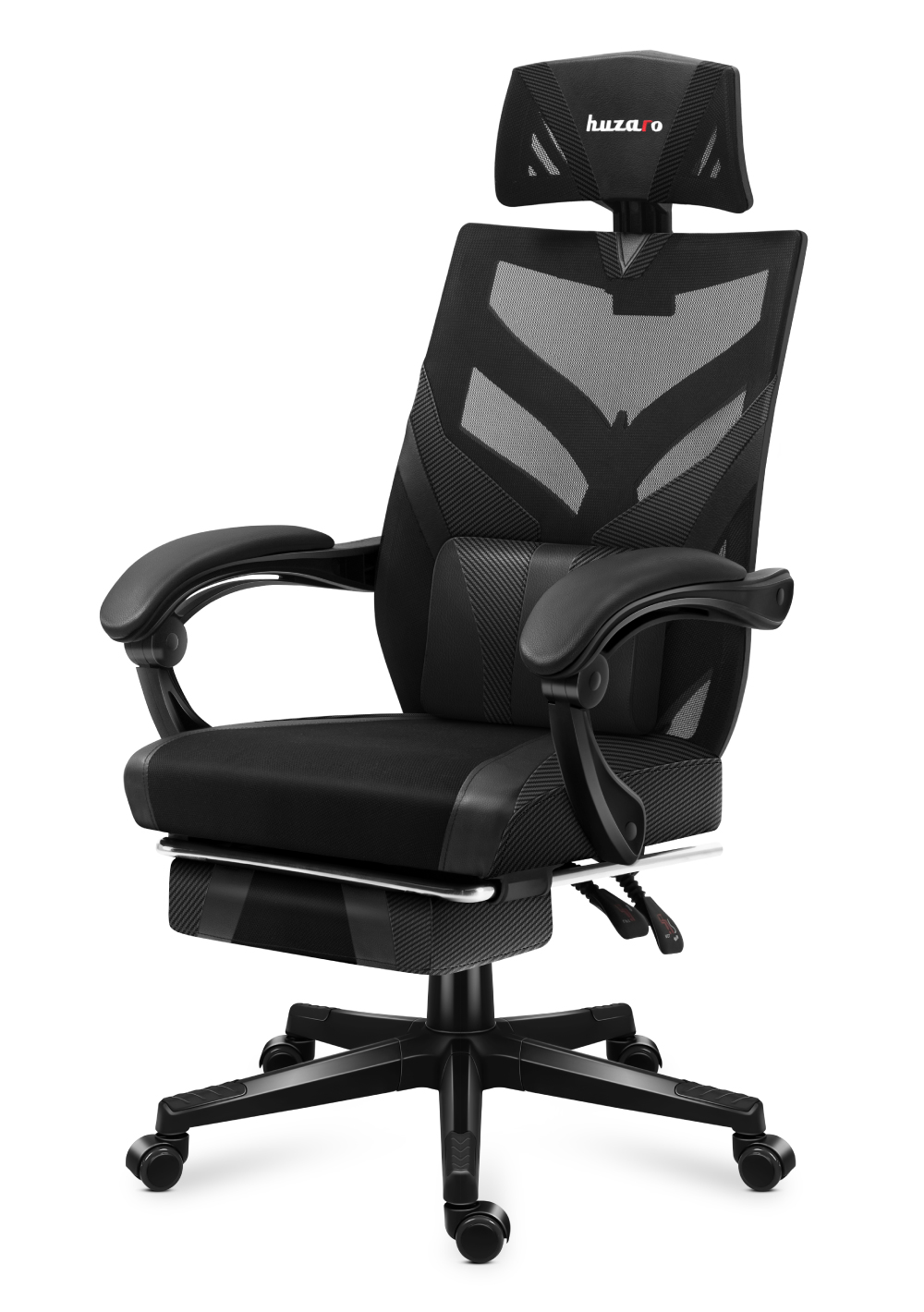 Lewy skos fotela gamingowego Huzaro Combat 5.0 Black