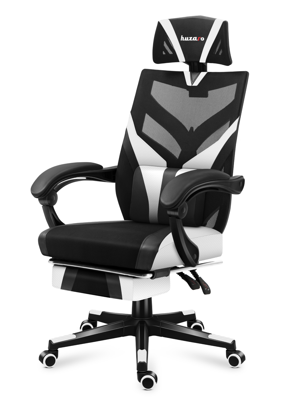Lewy skos fotela gamingowego Huzaro Combat 5.0 White
