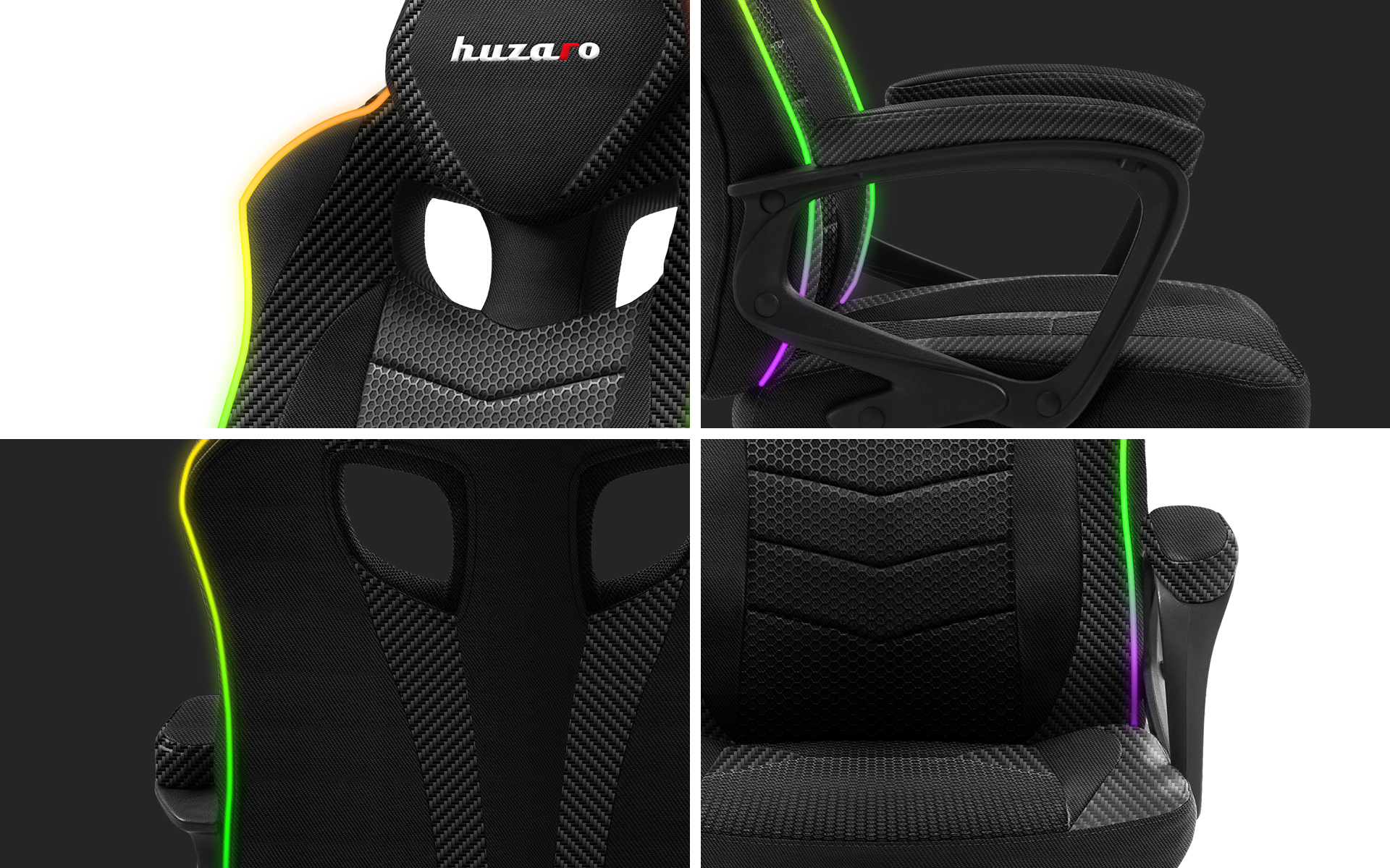 Zbliżenia fotela Huzaro Force 2.5 RGB Carbon