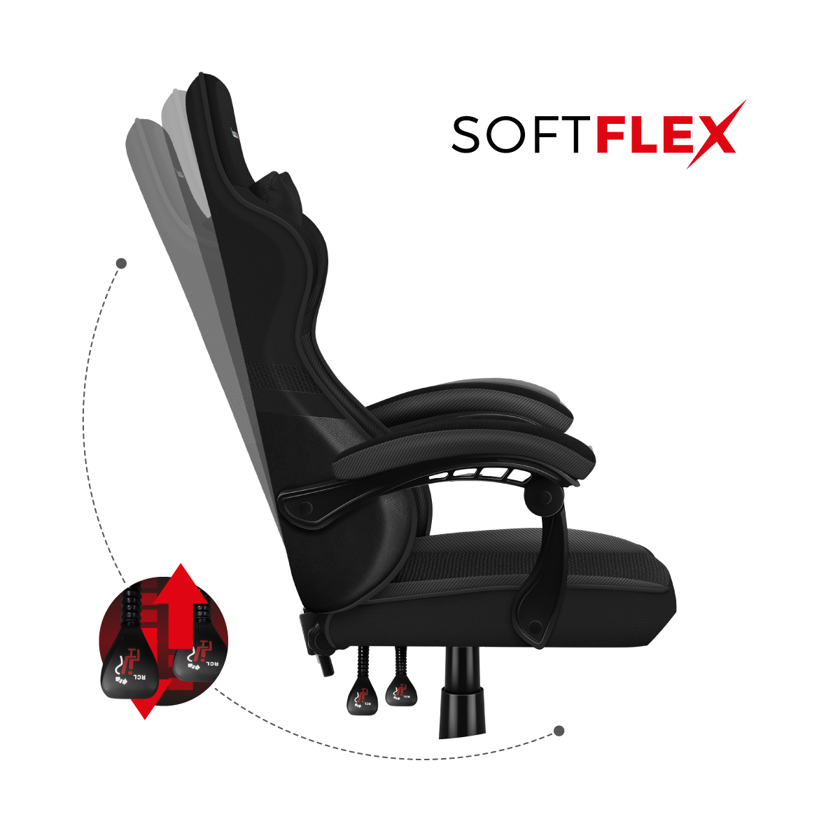 Fotel gamingowy Huzaro Force 4.4 funkcja sofltex