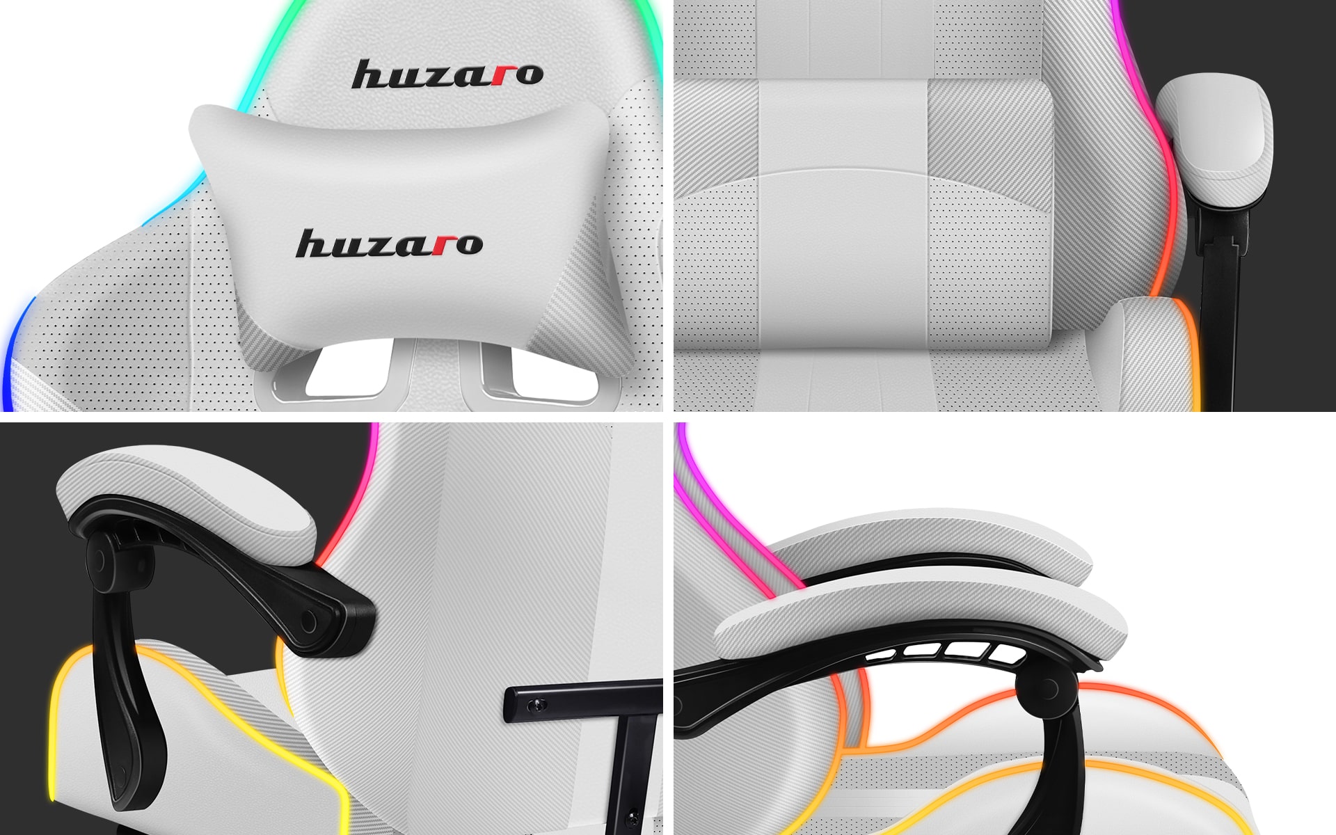Fotele Huzaro Force 4.7 White RGB