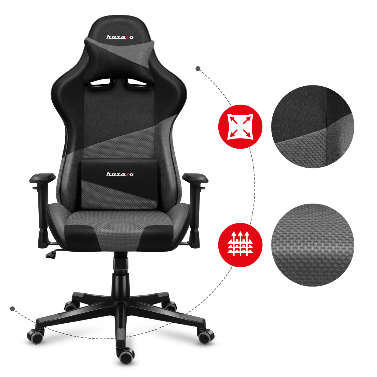 Fotel Huzaro Force 6.2 materiały