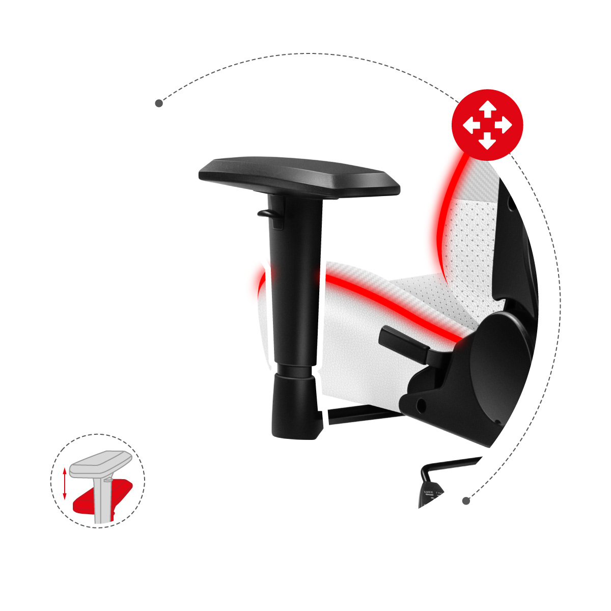 Funkcja SoftFlex fotel dla gracza Huzaro Force 6.2 White RGB