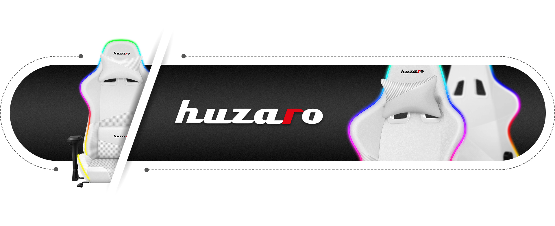 Fotel dla gracza Huzaro Force 6.2 White RBG baner