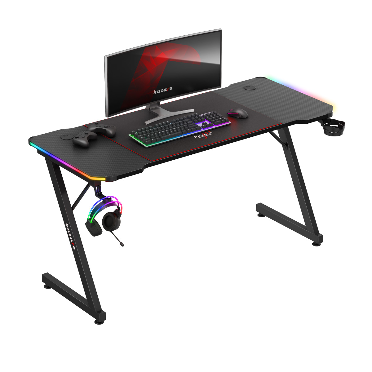 Biurko z oświetleniem RGB skos