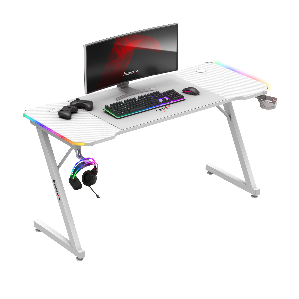 Biurko z oświetleniem RGB skos