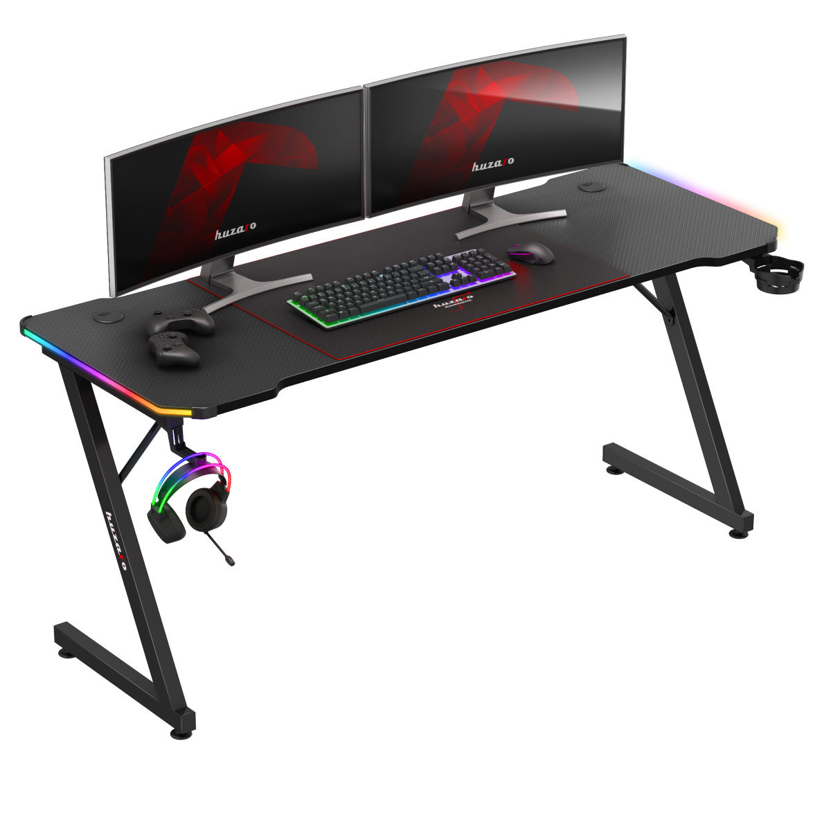 Biurko z oświetleniem RGB skos
