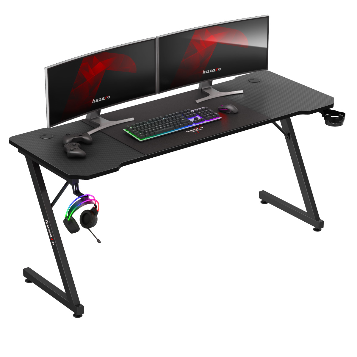 Biurko z oświetleniem RGB skos